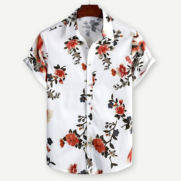 Relaxed Flight of Flowers Shirt-Melbourne Meadow
