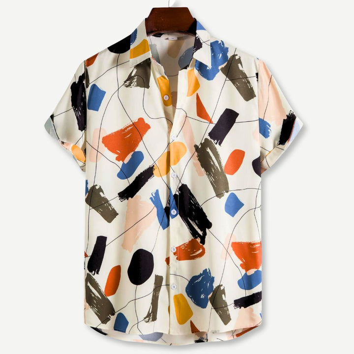 Relaxed Paint Stroke Shirt-Melbourne Meadow