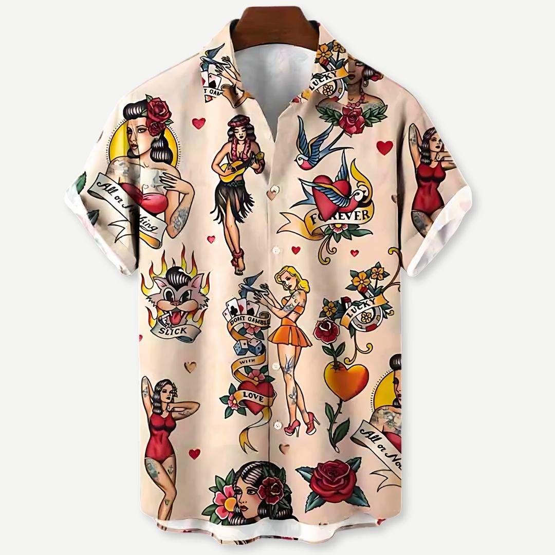 Relaxed "Vintage Ink" Shirt-Melbourne Meadow
