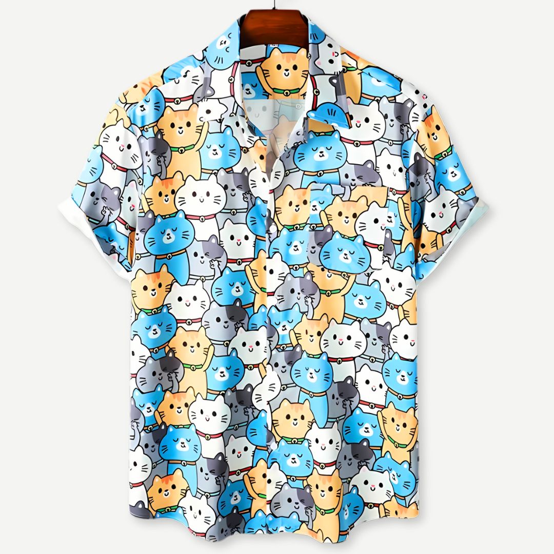 Relaxed "Meow Kingdom" Shirt-Melbourne Meadow