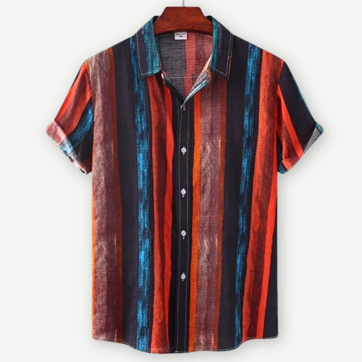Relaxed Striped Linen Shirt-Melbourne Meadow
