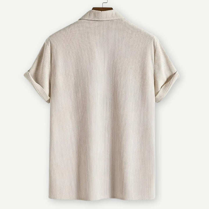 Ribbed Johnny Collar Polo-Melbourne Meadow
