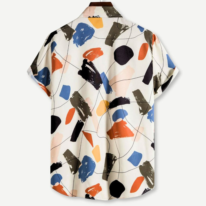 Relaxed Paint Stroke Shirt-Melbourne Meadow