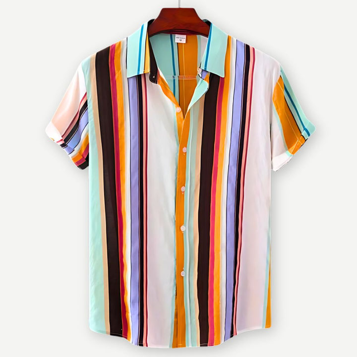 Relaxed Striped Linen Shirt-Melbourne Meadow