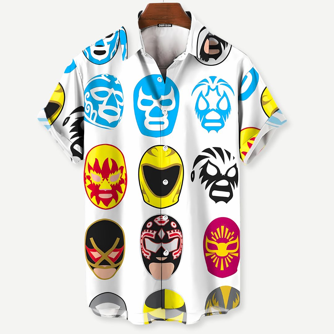 Relaxed Luchador Masks Shirt-Melbourne Meadow