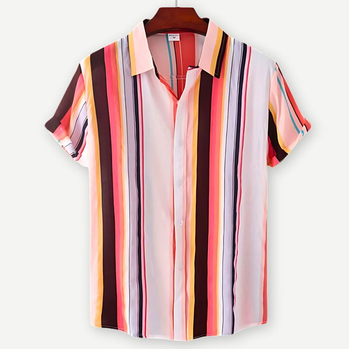 Relaxed Striped Linen Shirt-Melbourne Meadow