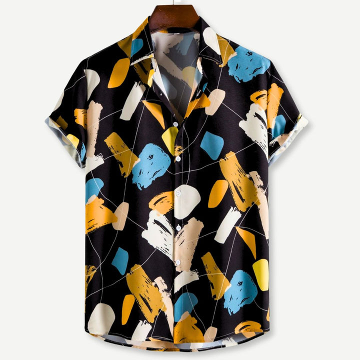 Relaxed Paint Stroke Shirt-Melbourne Meadow
