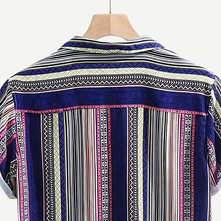 Relaxed Mosaic Indigo Shirt-Melbourne Meadow