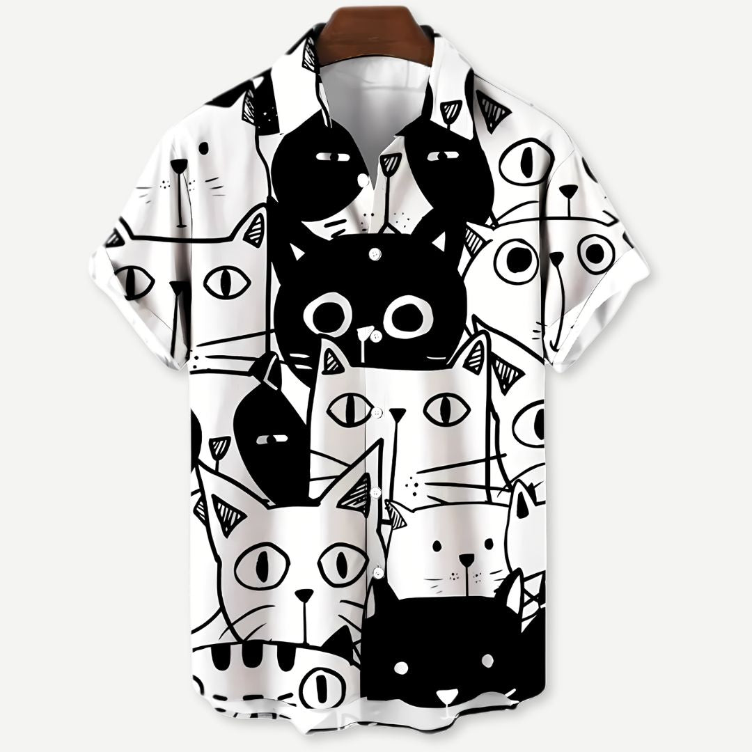 Relaxed Panda Cats Shirt-Melbourne Meadow