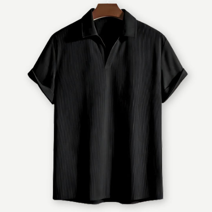 Ribbed Johnny Collar Polo-Melbourne Meadow