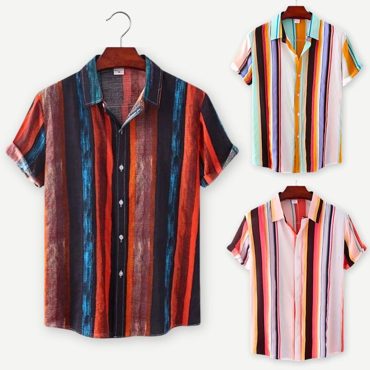 Relaxed Striped Linen Shirt-Melbourne Meadow