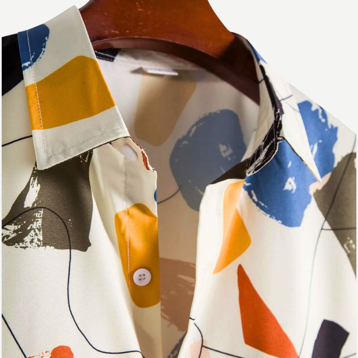 Relaxed Paint Stroke Shirt-Melbourne Meadow