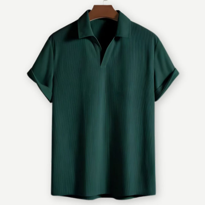 Ribbed Johnny Collar Polo-Melbourne Meadow