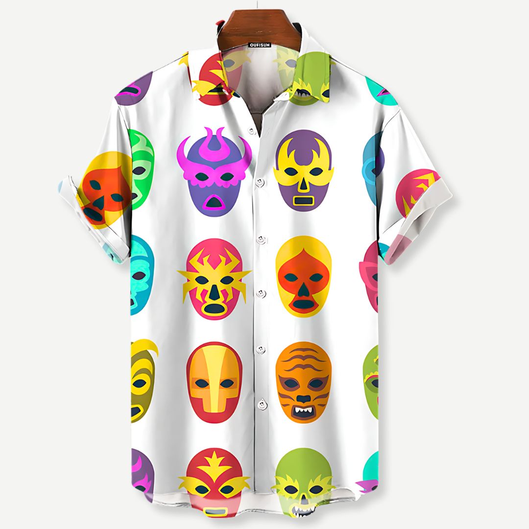 Relaxed Luchador Masks v2 Shirt-Melbourne Meadow