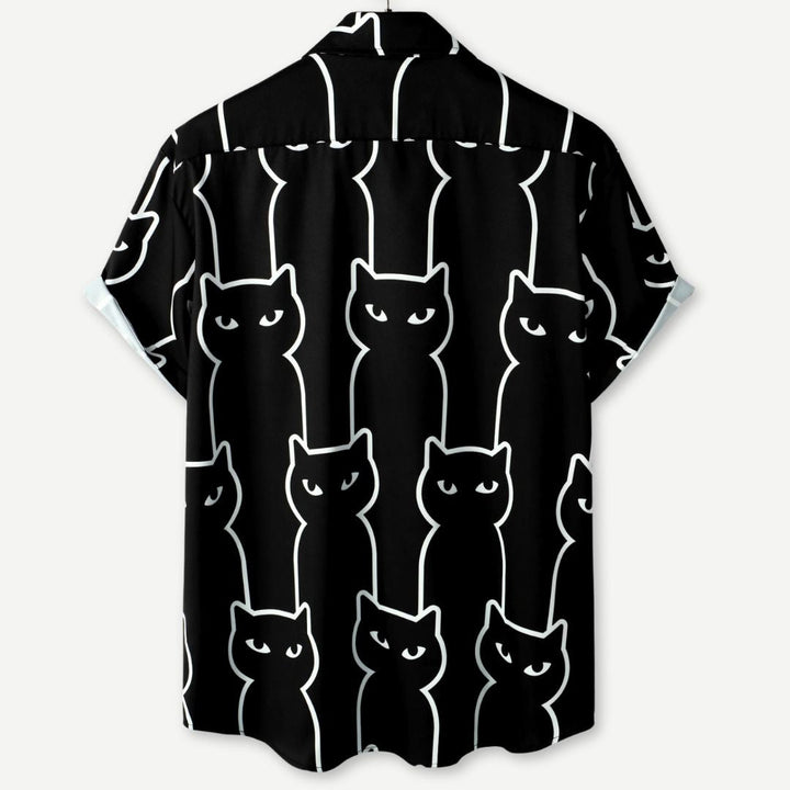 Relaxed Black Cats Shirt-Melbourne Meadow
