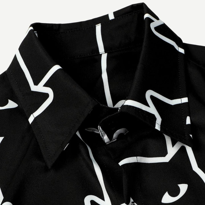 Relaxed Black Cats Shirt-Melbourne Meadow