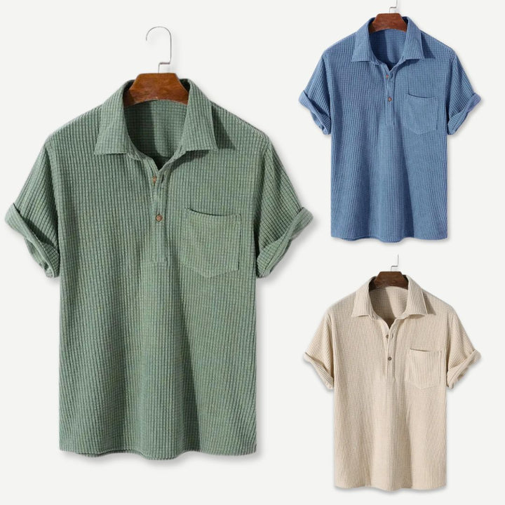 Relaxed Textured Polo-Melbourne Meadow