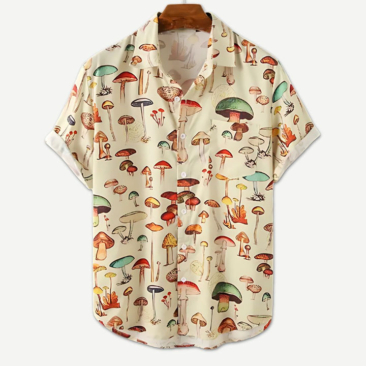 Mushroom Mosaic Shirt-Melbourne Meadow