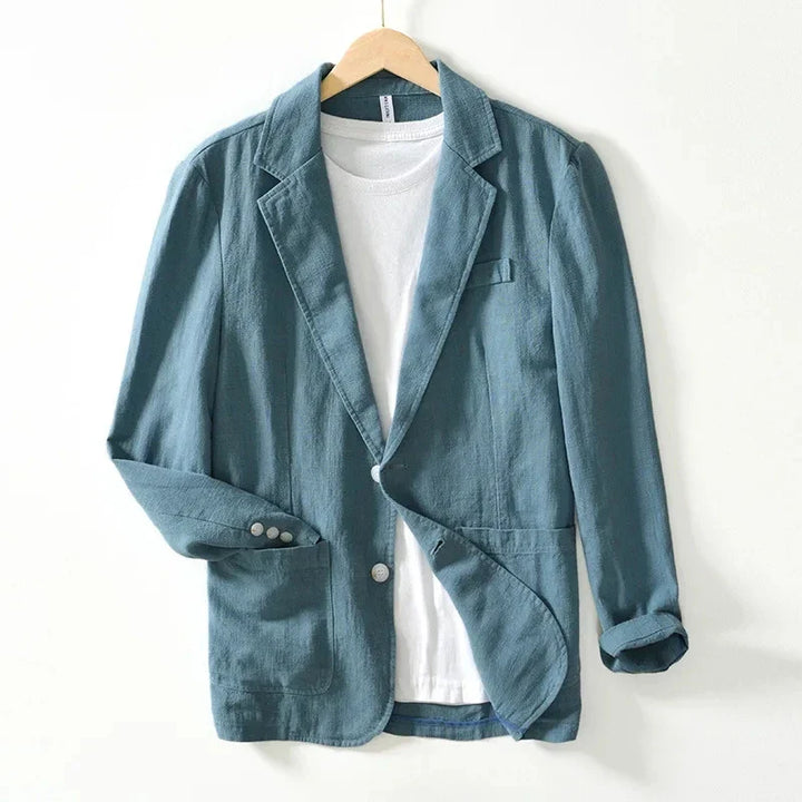 Luminara Linen Blazer-Melbourne Meadow