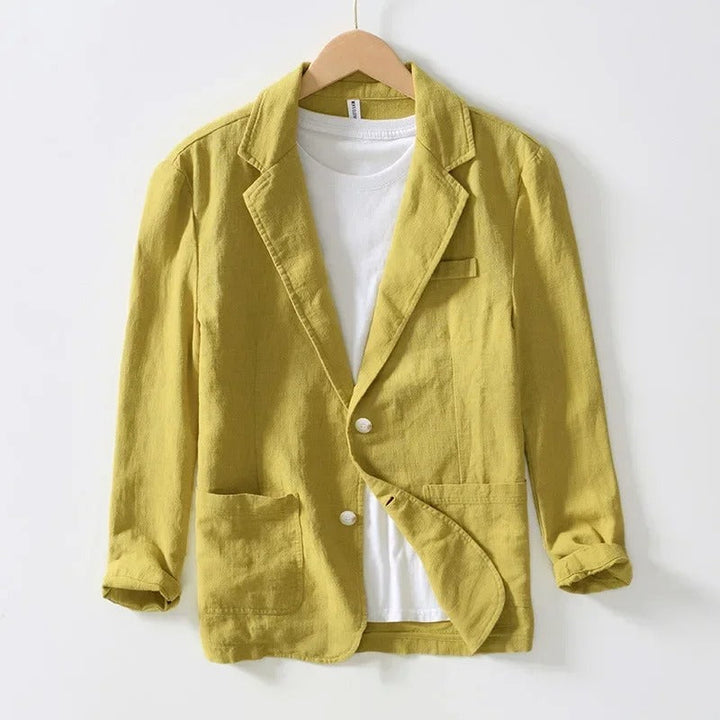 Luminara Linen Blazer-Melbourne Meadow