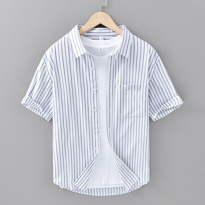 Serino Linen Striped Shirt - Melbourne Meadow