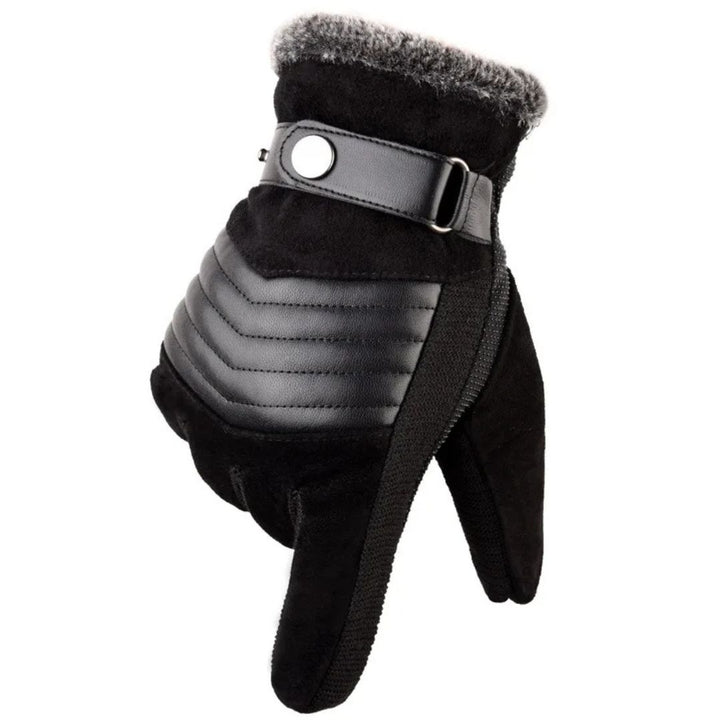 Men's Touch Screen Warm Winter Gloves - Genuine Leather Strap - Melbourne Meadow