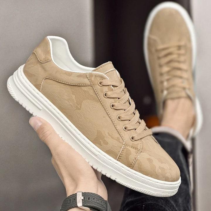 Textured Camo Leather Sneakers - Melbourne Meadow