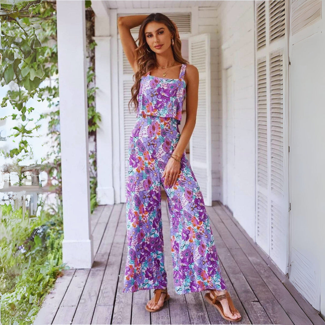 Summer Backless Romper - Melbourne Meadow