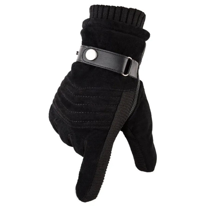 Men's Touch Screen Warm Winter Gloves - Genuine Leather Strap - Melbourne Meadow