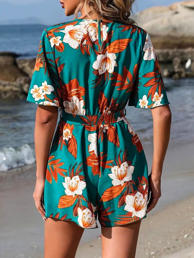 Tropical Blossom Romper - Melbourne Meadow