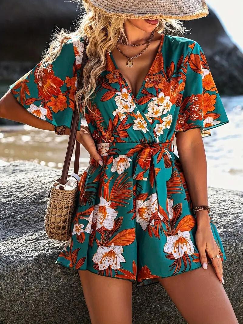 Tropical Blossom Romper - Melbourne Meadow