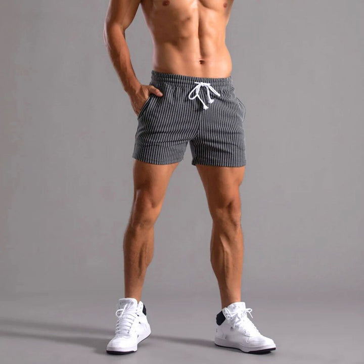 Pinstriped Athleisure Shorts - Melbourne Meadow