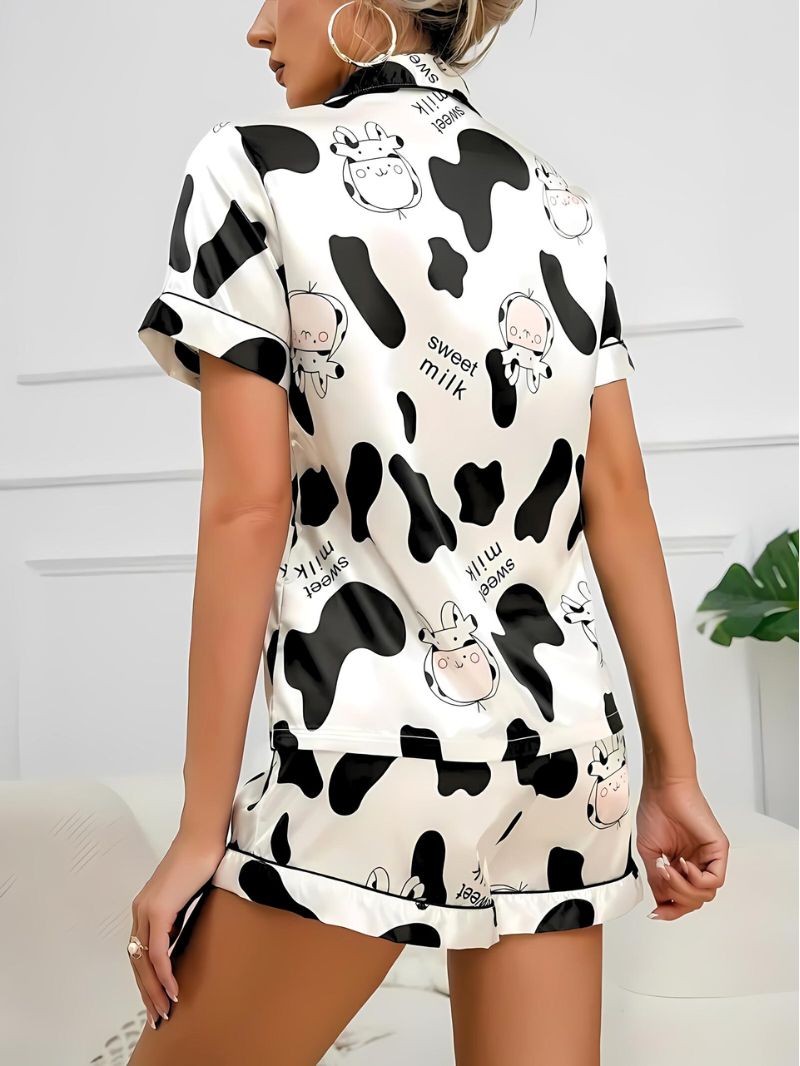 Moo-chic Satin Pajama Set - Melbourne Meadow