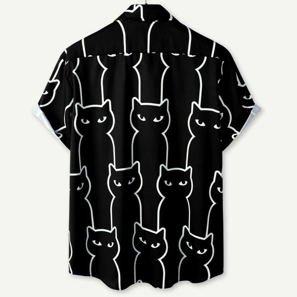 Relaxed Black Cats Shirt - Melbourne Meadow