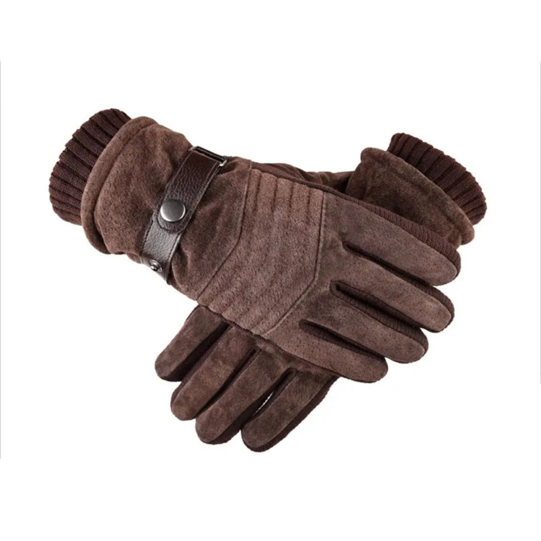 Men's Touch Screen Warm Winter Gloves - Genuine Leather Strap - Melbourne Meadow