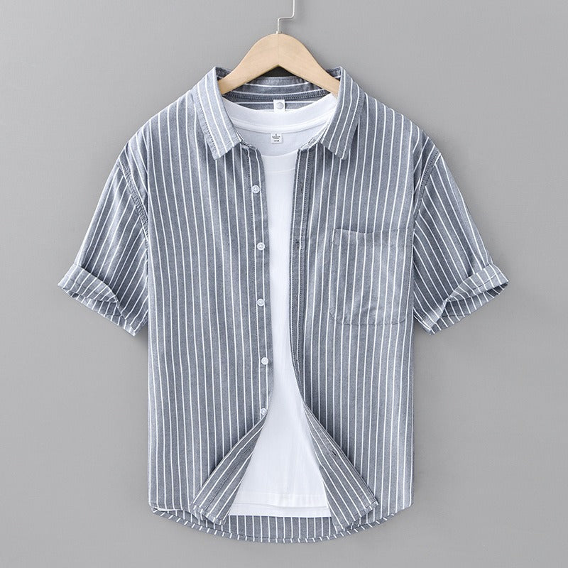 Serino Linen Striped Shirt - Melbourne Meadow