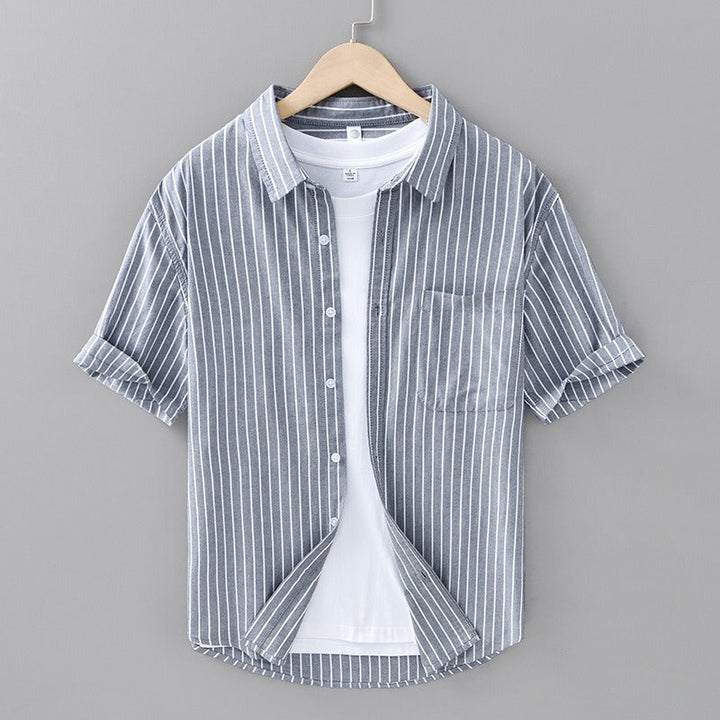 Serino Linen Striped Shirt - Melbourne Meadow