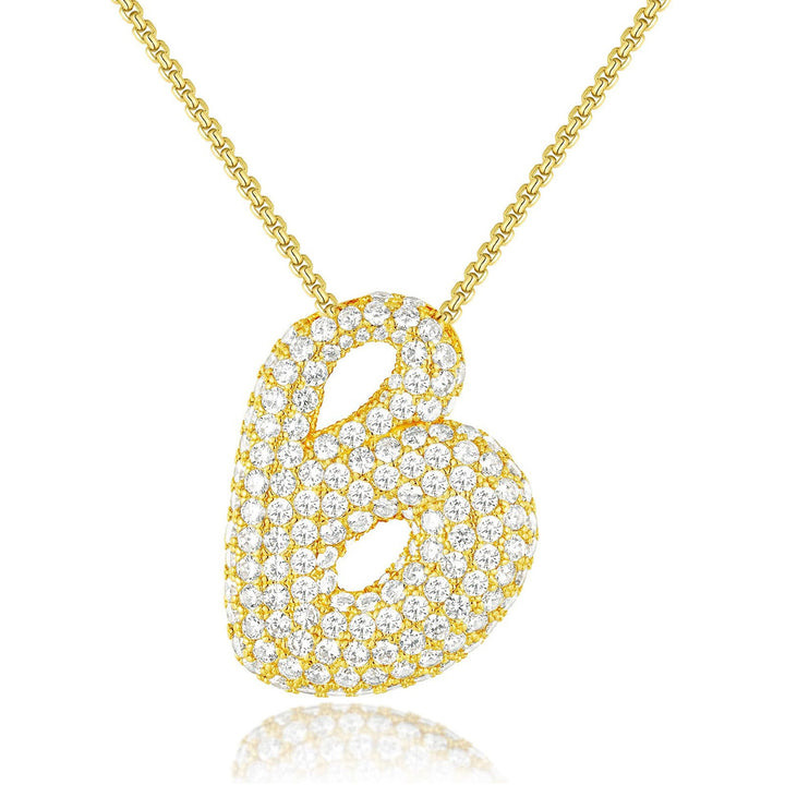 14K Gold Bubble Letter Necklace - Melbourne Meadow