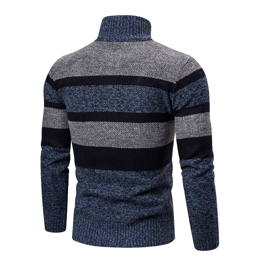 Mens Striped Slim Fit Knitted Cardigan - Melbourne Meadow