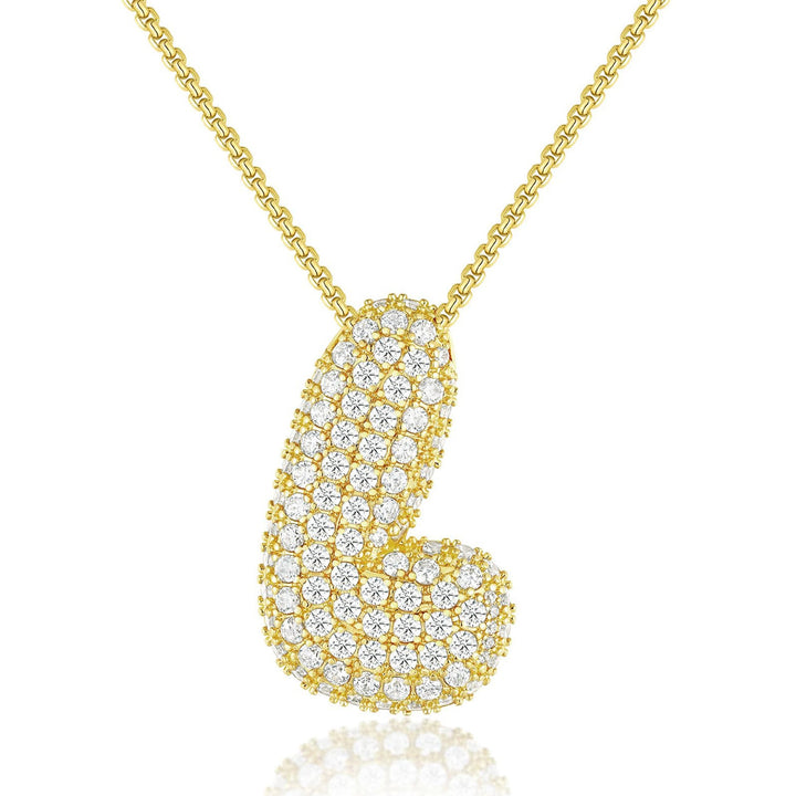 14K Gold Bubble Letter Necklace - Melbourne Meadow