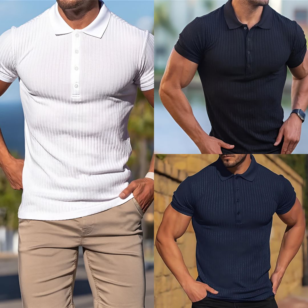 Lux Ribbed Polo - Melbourne Meadow