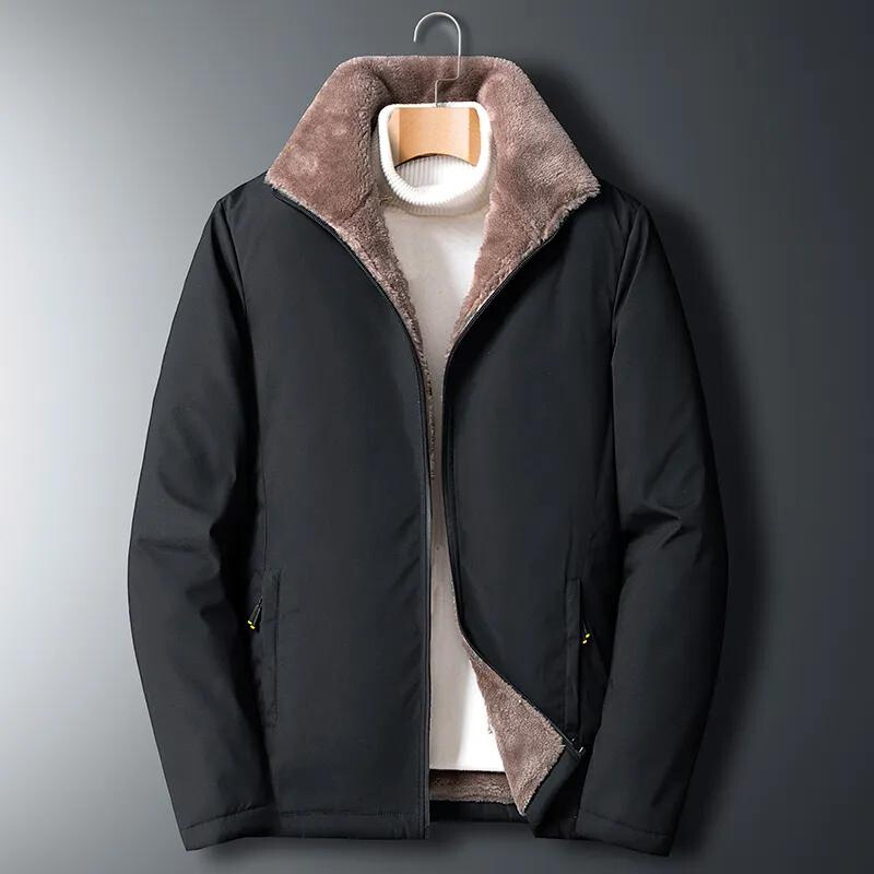 Men's Black Fluffy-Lined Jacket - Melbourne Meadow