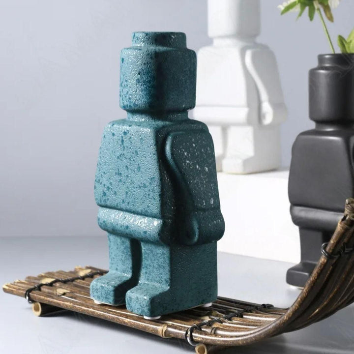 Ceramic Lego Man Flower Vase - Melbourne Meadow