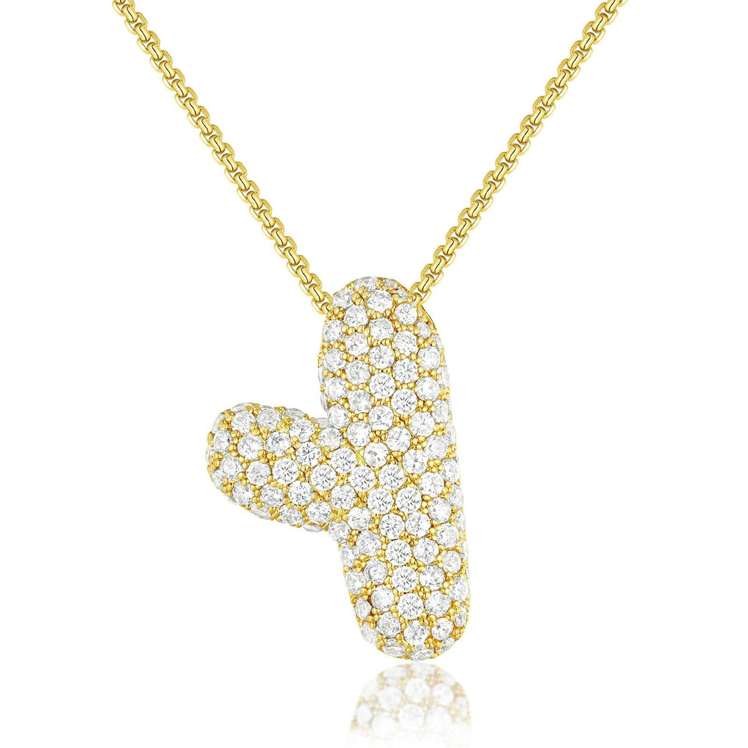 14K Gold Bubble Letter Necklace - Melbourne Meadow