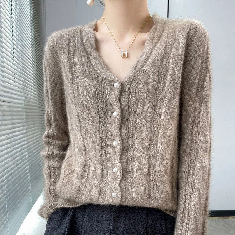 Athena 100% Wool Cardigan - Melbourne Meadow