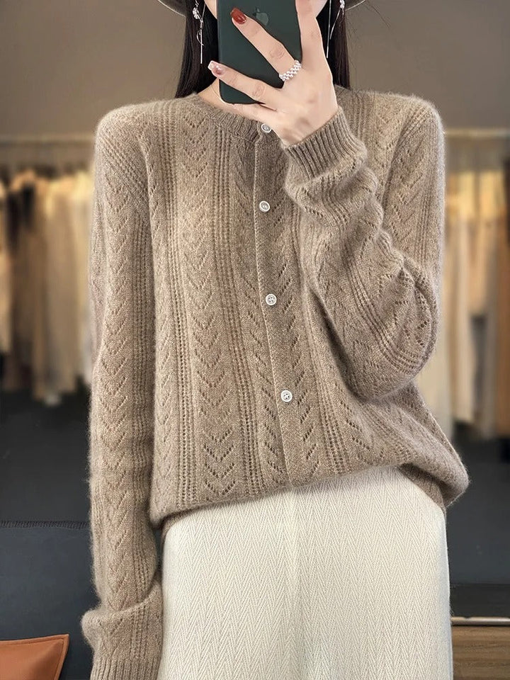 Santorini 100% Wool Cardigan - Melbourne Meadow