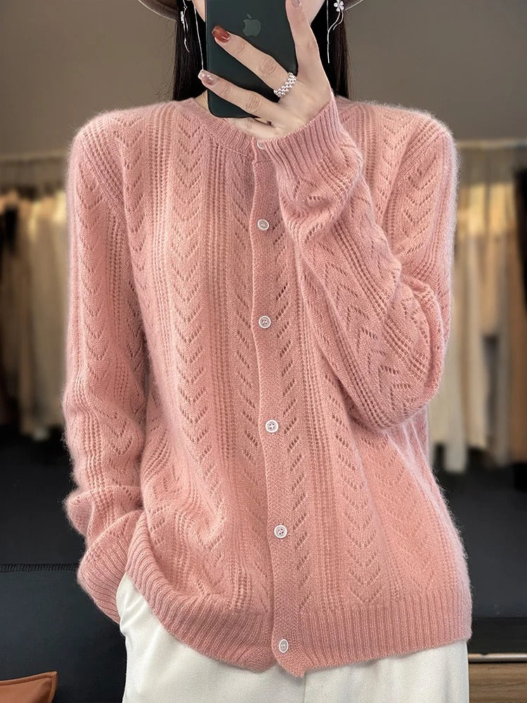 Santorini 100% Wool Cardigan - Melbourne Meadow