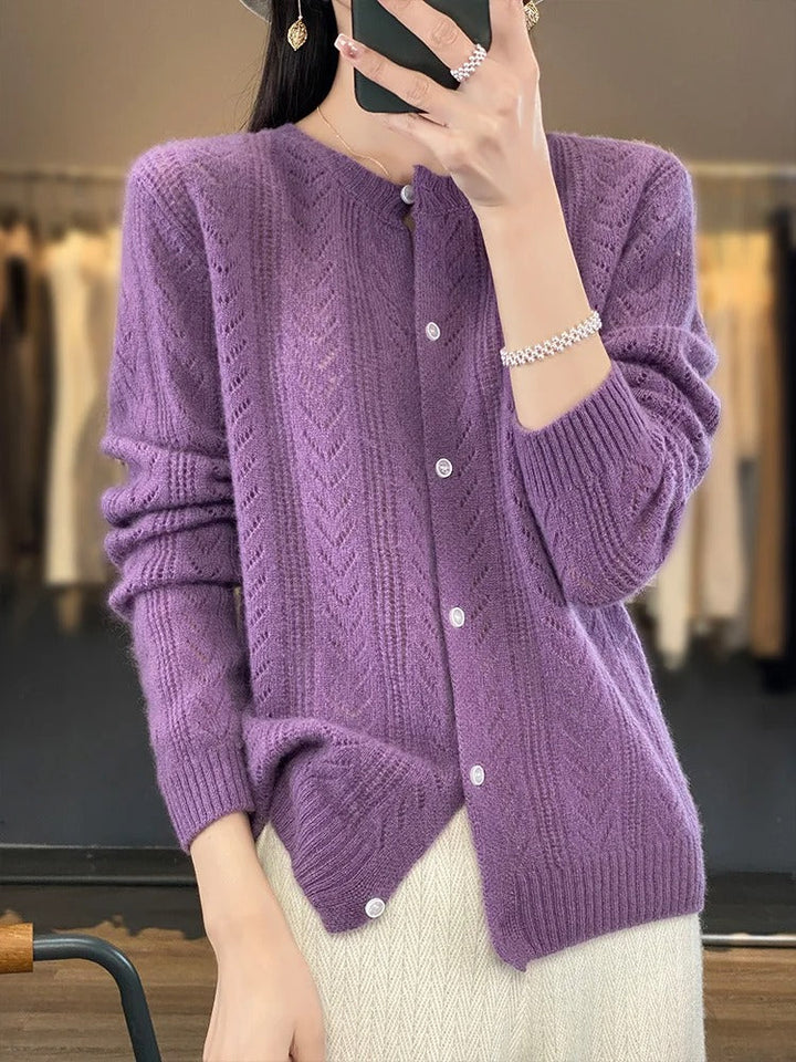 Santorini 100% Wool Cardigan - Melbourne Meadow